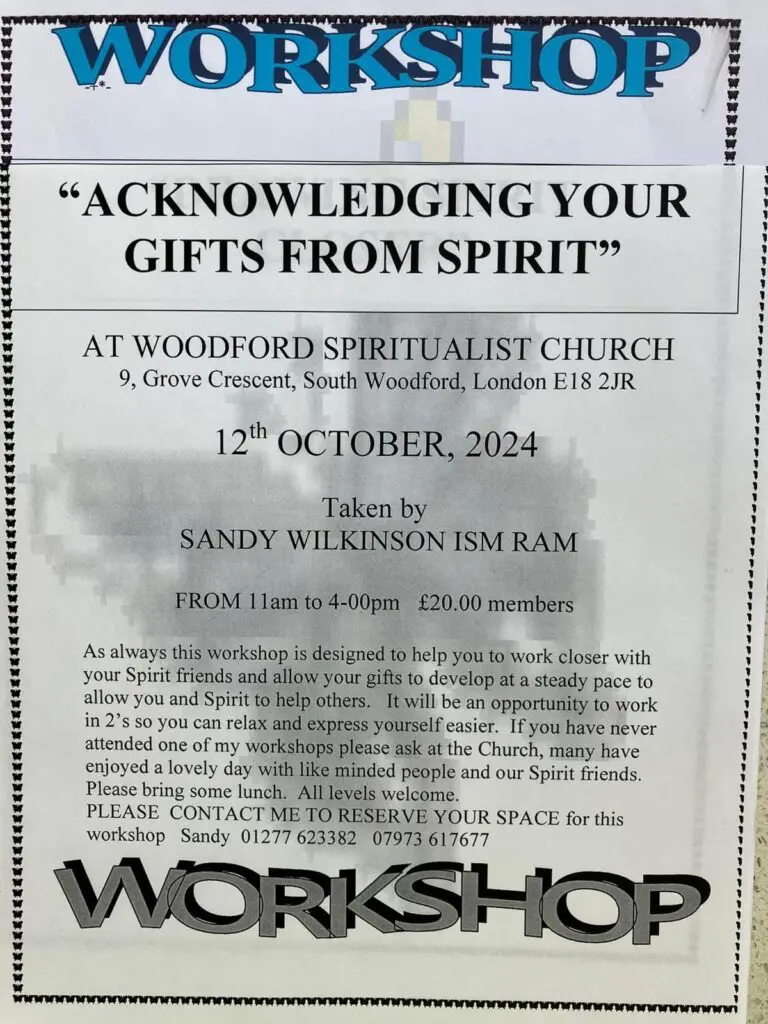 Woodford Spiritualist Church 12th October Gifts From Spirit