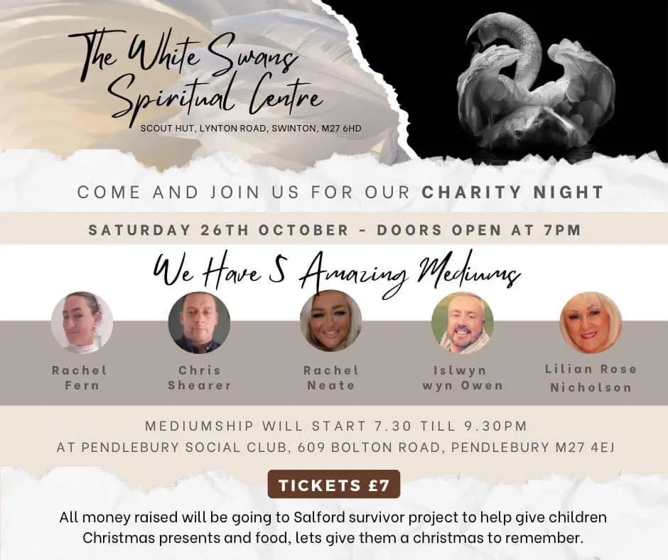 Charity Night with an amazing medium at The White Swans Spiritual Center