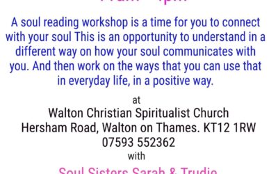 Soul reading workshop Saturday 29th June