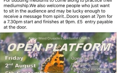 Open Platform Evenings Abbey Wood Crusaders Spiritualist Church